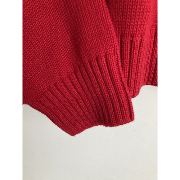 Chaps Knit Sweater Long Sleeve Crest XXL Red 100% Cotton - Picture 7 of 8